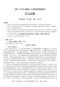 合肥一中26届高三上学期12月份教学质量测评语文试题及答案
