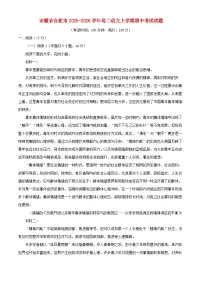 安徽省合肥市2025_2026学年高二语文上学期期中测试试题含解析
