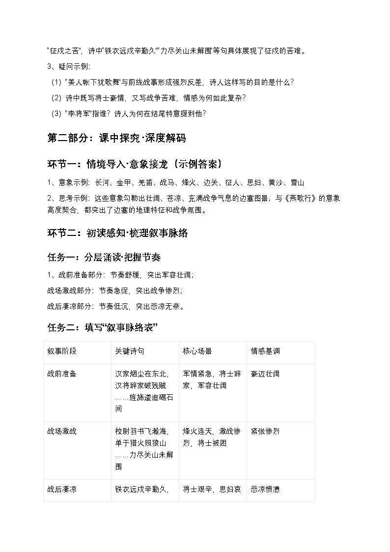 《燕歌行并序》主题探究导学案答案解析第2页