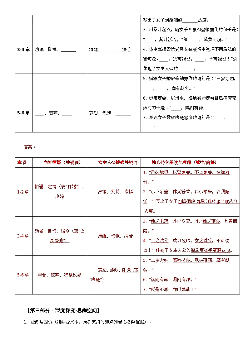 统编版高中语文选必下1.1《氓》学案(教师版)第2页