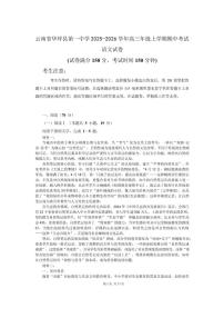 云南省丽江市华坪县第一中学2025-2026学年高三上学期期中考试语文试题（含答案）