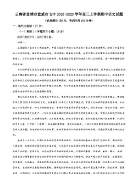 云南省曲靖市宣威市七中2025-2026学年高三上学期期中语文试题（含答案）（解析版）
