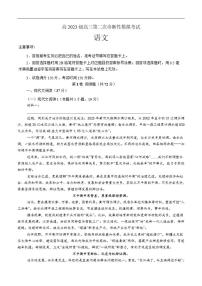 2026届四川省泸州市合江县马街中学校高三上学期二模语文试题（有答案）