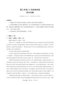 2025-2026学年湖南省高三上学期12月月考语文试题（有答案）