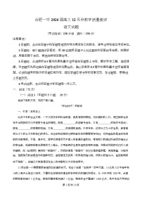 安徽省合肥市第一中学2026届高三上学期12月月考语文试卷（Word版附解析）