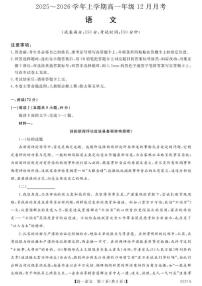 2025-2026学年河南省平顶山市叶县高级中学高一上学期12月月考语文试题（有答案）