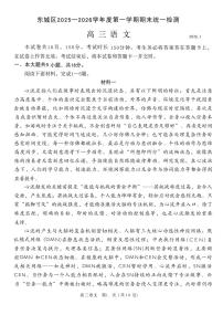 2025-2026学年东城区高三上学期期末语文试题无答案