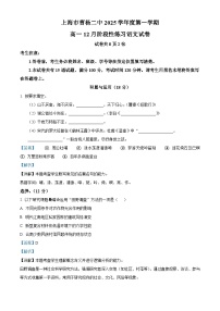 上海市曹杨第二中学2025-2026学年高一上学期12月月考语文试题（含答案）（含解析）