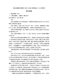 2025-2026学年河北省部分学校高二上12月月考语文试卷(学生版)