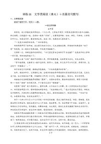 高三语文大二轮专题复习 巩固提升练11 文学类阅读（散文）＋名篇名句默写