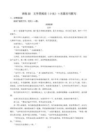高三语文大二轮专题复习 巩固提升练22 文学类阅读（小说）＋名篇名句默写