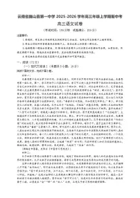 云南省大理州巍山县第一中学2025-2026学年高三上学期期中考试语文试卷（含答案）