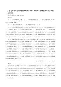 广东省深圳市盐田高级中学2024-2025学年高二上学期1月期末考试语文试卷（含答案）