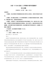 安徽省合肥市一中2025-2026学年高三上学期期中语文试题（含答案）