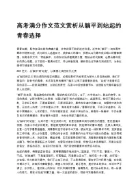 高考满分作文范文赏析从躺平到站起的青春选择高中语文讲义