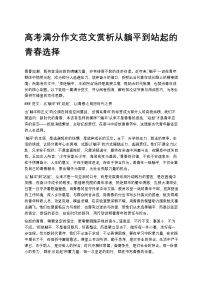 高考满分作文范文赏析从躺平到站起的青春选择高中语文讲义