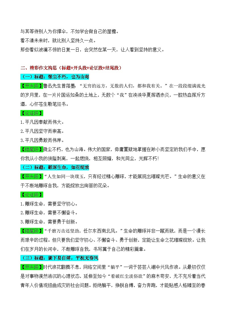 实用作文素材积累33(《人民日报》闪光金句 1月份热点写作素材2)-2026年高考语文作文实用素材讲练(全国通用)第3页