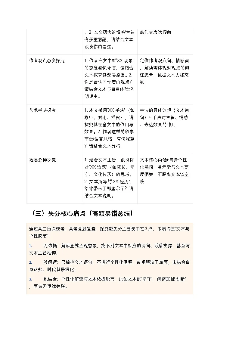 高考语文现代文阅读探究题的个性化解读与文本依据高中语文讲义第2页
