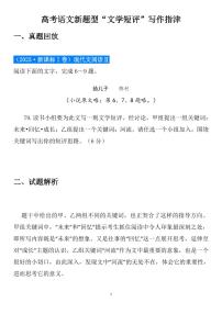 高考语文新题型“文学短评”写作指津知识清单（共9页）