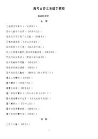 高考语文古诗文易错字整理知识清单(共21页)