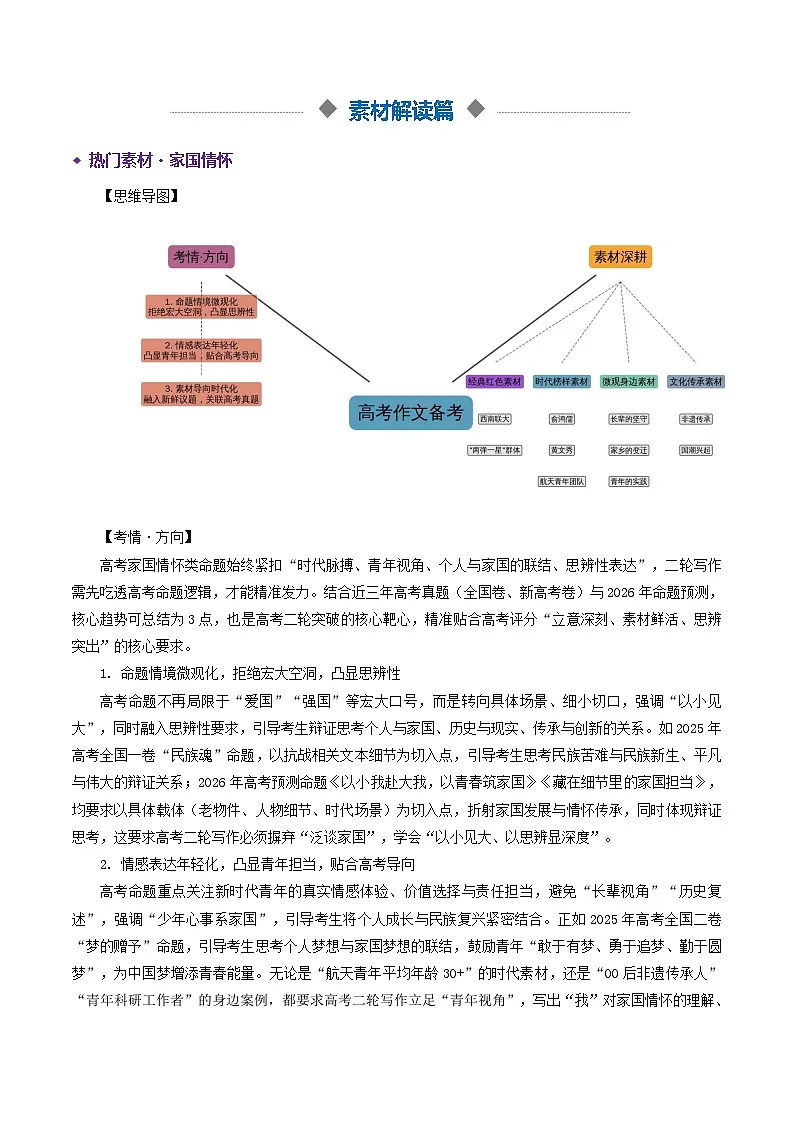 专题01 家国情怀类(热门素材)(全国通用)2026年高考语文二轮复习议论文写作专题讲练第2页