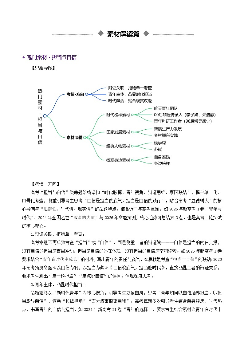 专题02 担当与自信(热门素材)(全国通用)2026年高考语文二轮复习议论文写作专题讲练第2页