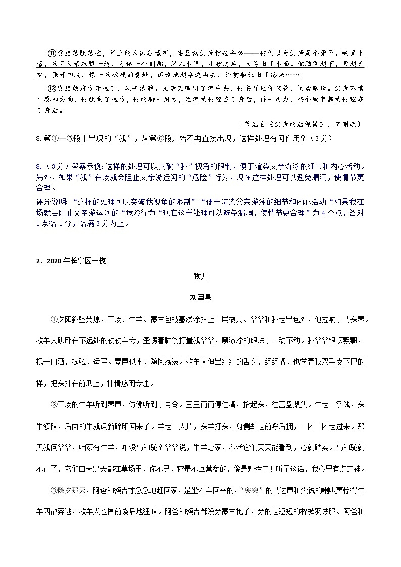 高考语文二轮专题复习 现代文阅读考点讲练 考点12 叙述视角和叙述人称(解析版)第3页