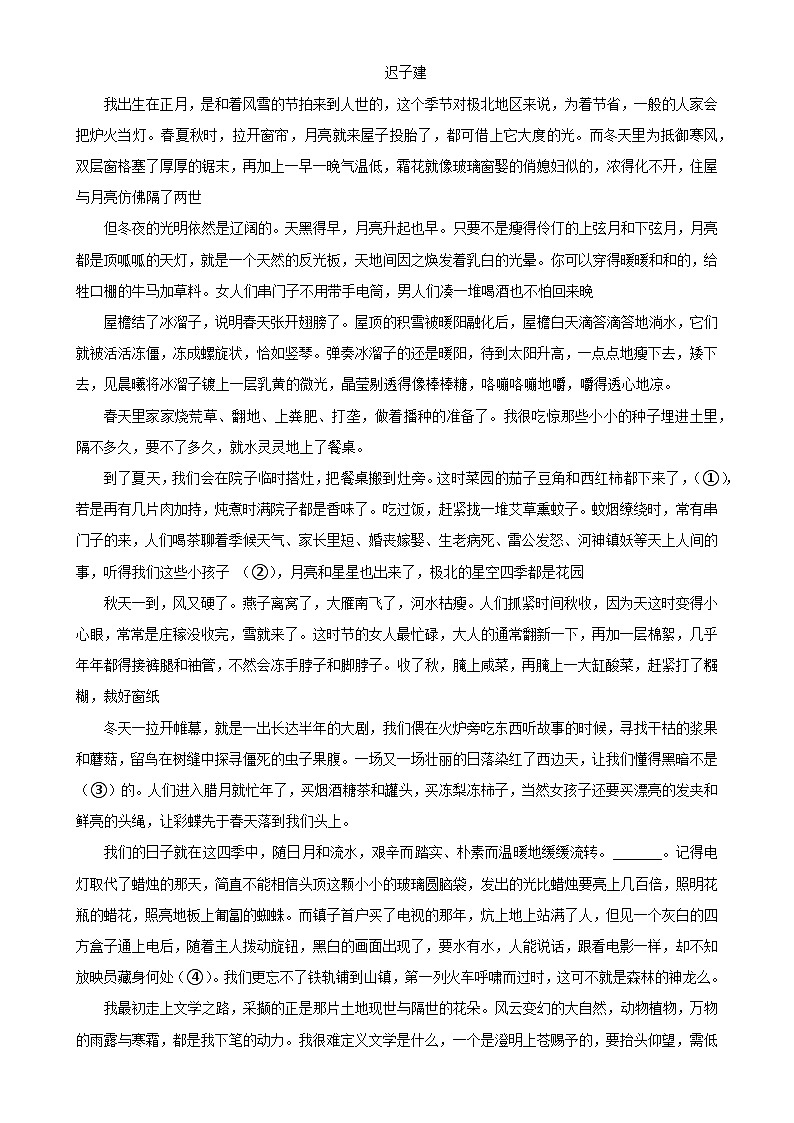 广东省深圳市龙华区高一上学期期末语文试卷-A4第3页