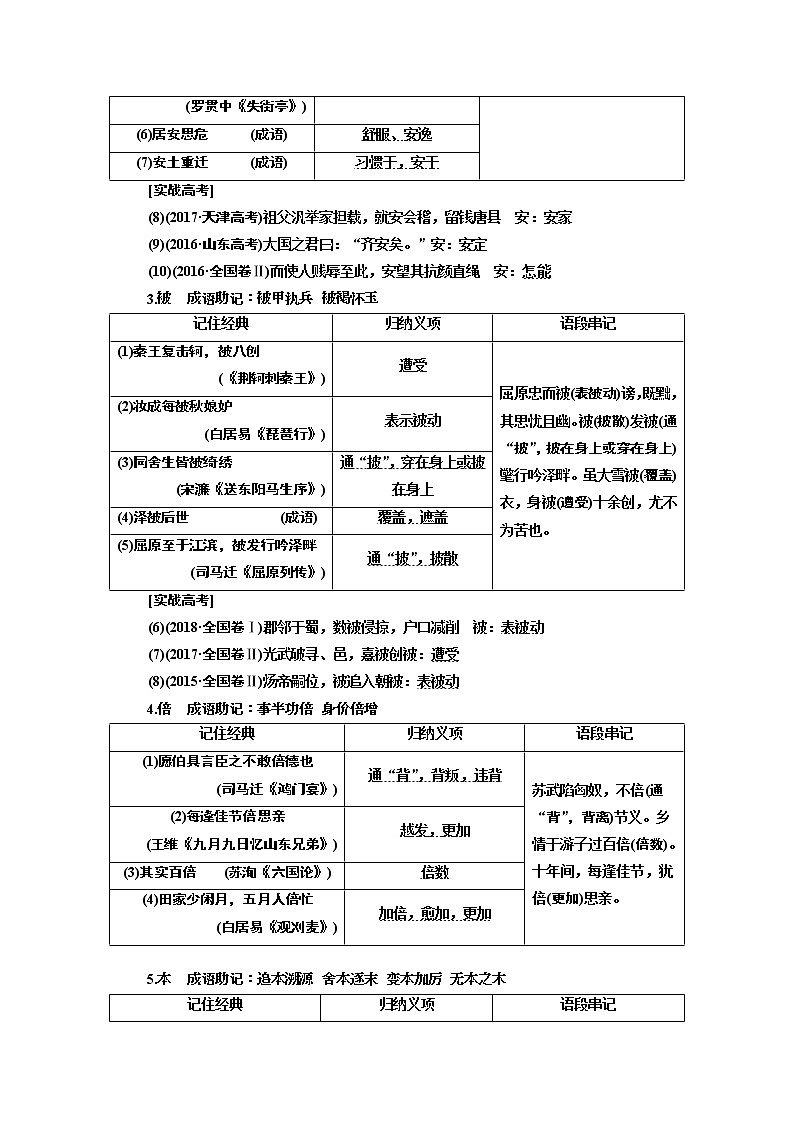 2020版高考创新一轮复习语文通用版讲义:分册一专题一文言文阅读增分方案第二步【学语文·在课下】120个文言实词练中积累02