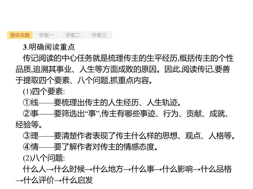 2019屆高考語文新課標(biāo)一輪復(fù)習(xí)課件專題：1.5 實用類文本閱讀——傳記(143頁)(含答案)第6頁