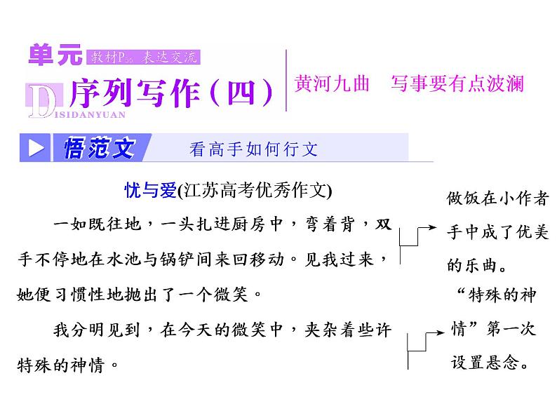 高中语文人教版必修1(课件):单元序列写作(四) 黄河九曲 写事要有点波澜(1)课件(共35 张PPT)第1页
