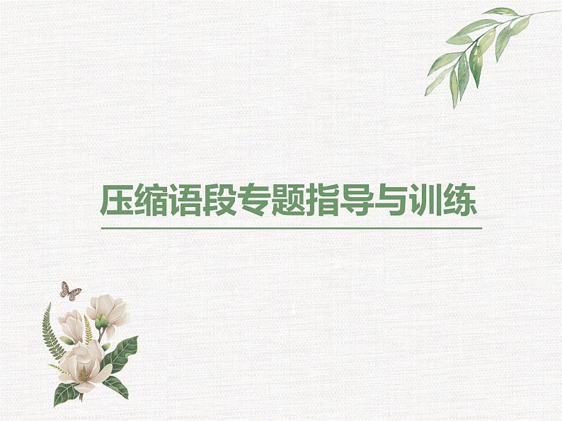 2020年高考压缩语段专题指导与训练 课件(82张ppt)01