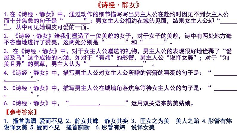 微专题 新高考山东卷诗词曲40情景默写ppt第3页