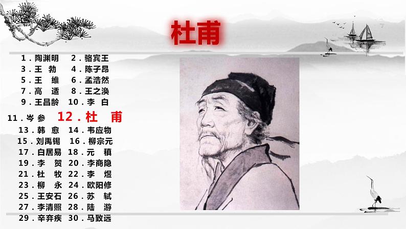 微积累 中国古代30位著名诗人概述2(53张) 课件08