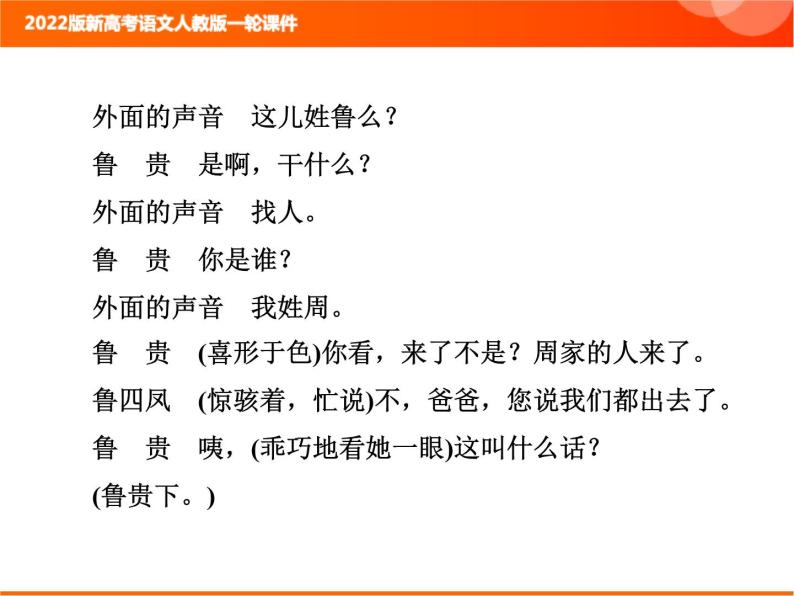 2022版新高考语文人教版一轮训练：2.2.4 戏剧阅读 专项复习PPT+课时作业03