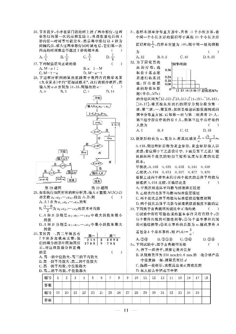 贵州省2019年普通高中学业水平考试·数学(三) 模块过关检测卷(必修3)第3页