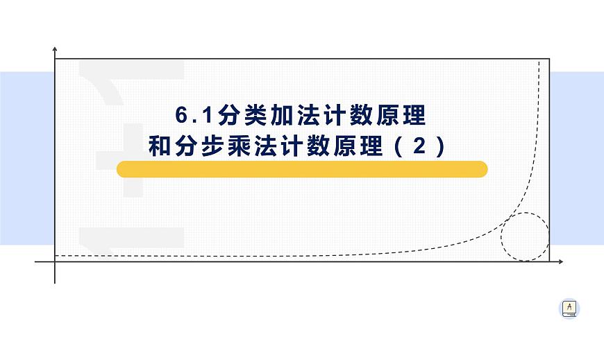 6.1分類加法計數(shù)原理和分步乘法計數(shù)原理（2）-【新教材】人教A版（2019）高中數(shù)學選擇性必修第三冊課件第1頁