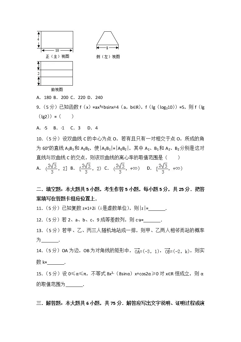 2013年重庆市高考数学试卷(文科)03