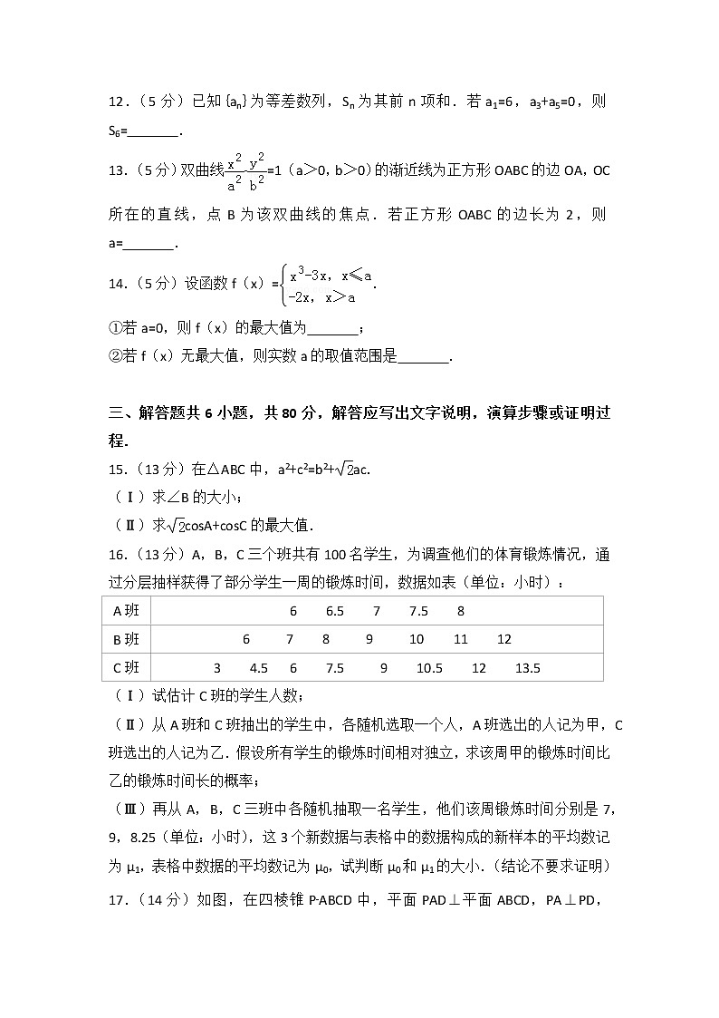 2016年北京市高考数学试卷(理科)03