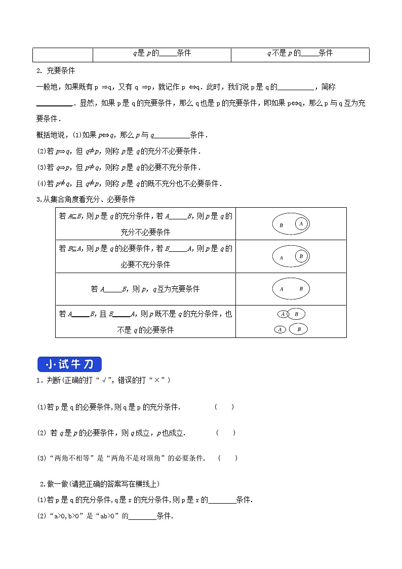 1.4 充分条件与必要条件 学案(2)02