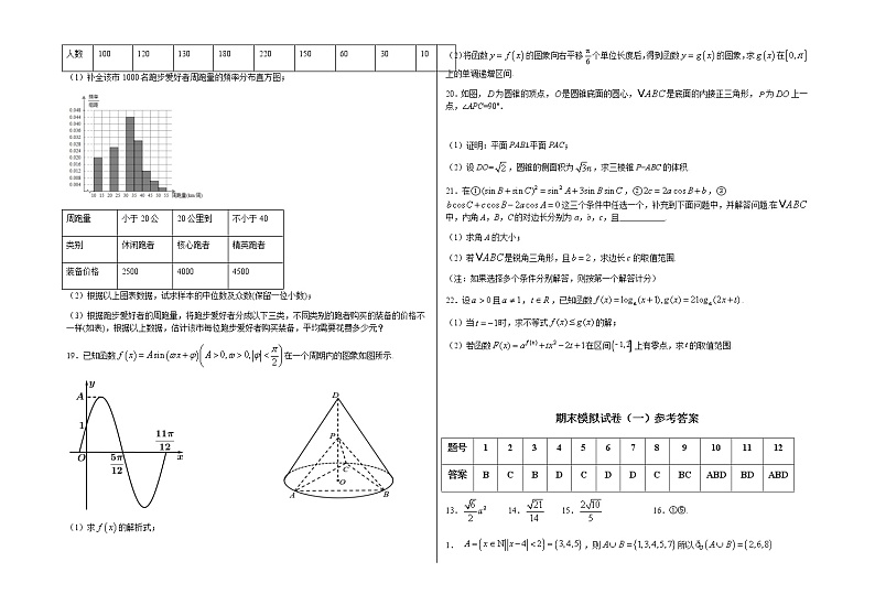 湖北省十堰东风国际学校2020-2021学年高一下学期期末数学模拟卷1+Word版含答案第3页