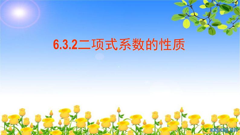 6.3.2二项式系数的性质1 课件-高中数学人教A版(2019)选择性必修第三册01