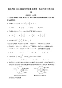江西省新余市第四中学2021届高三上学期第一次段考数学（文）试题（含答案解析）