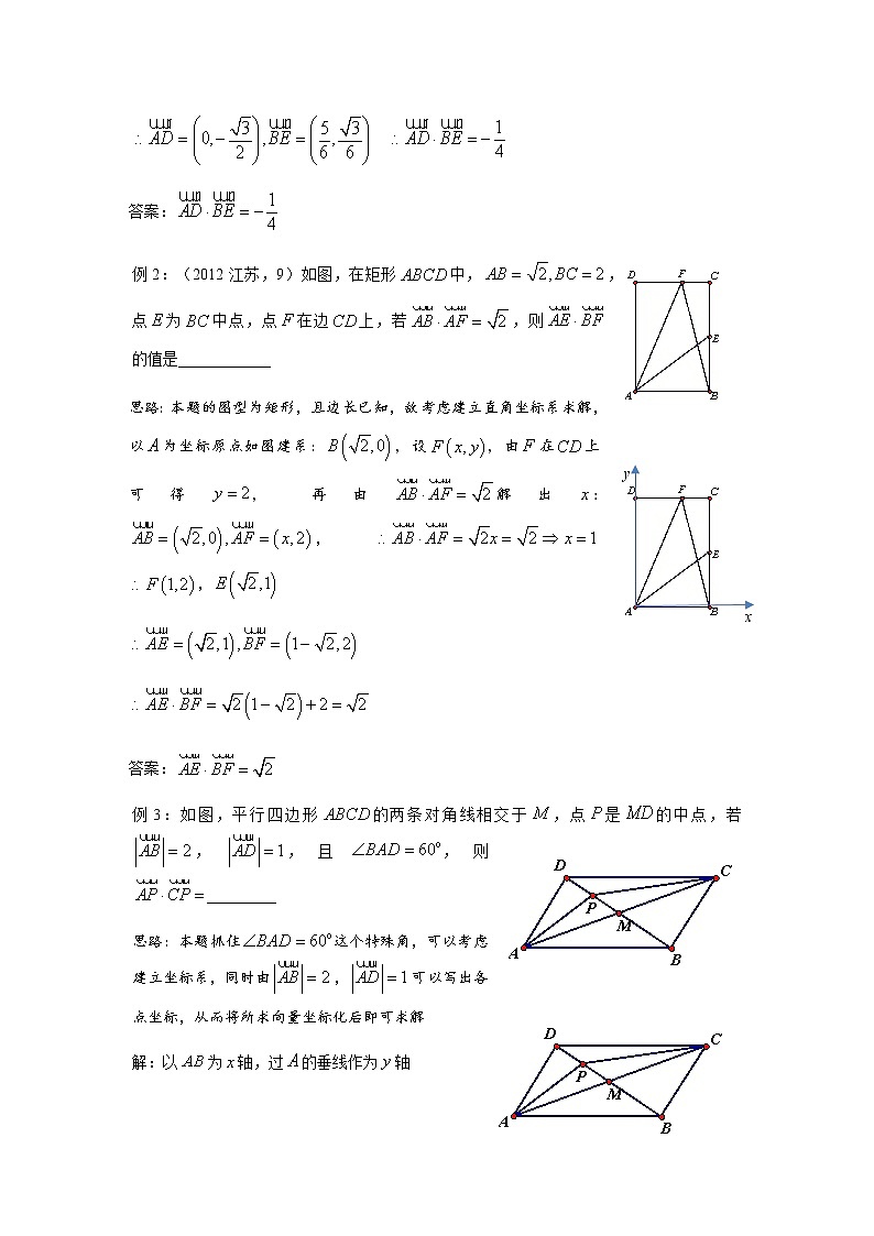 专题37 向量的数量积——坐标法(讲义),(对新课重难点内容进行提升和巩固),人教版,(含解析)教案第3页