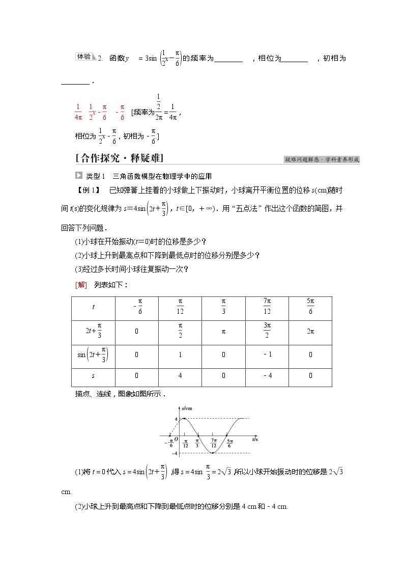 2020-2021年高中数学新人教A版必修第一册 第5章 5.7三角函数的应用 学案02