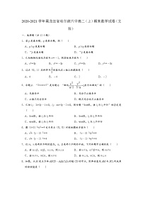 黑龙江省哈尔滨市第六中学2020-2021学年高二上学期期末考试文科数学练习题
