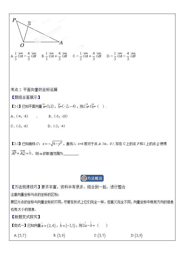 高一数学-平面向量基本定理及坐标表示 知识点总结与练习学案03
