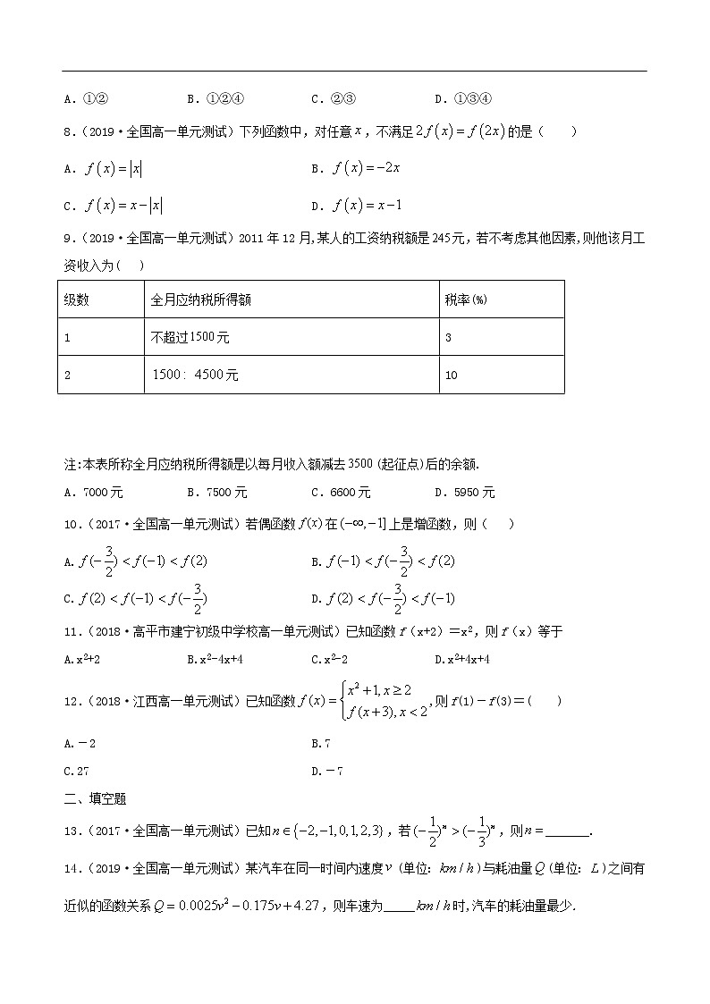 人教A版(2019年)必修一数学第3章 函数的概念与性质单元综合(课件、教案、学案、配套练习含解析)02
