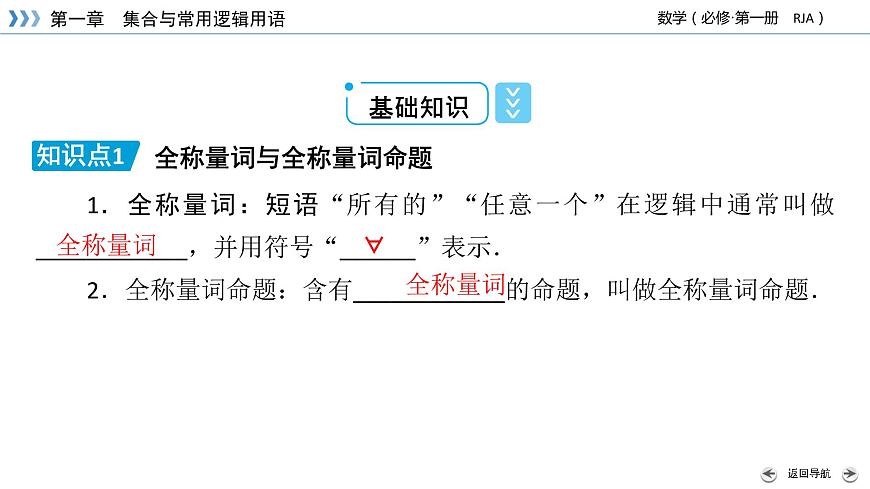 新教材2021-2022學(xué)年數(shù)學(xué)人教A版必修第一冊(cè)課件：1.5+第1課時(shí)+全稱量詞與存在量詞+【高考】第8頁(yè)