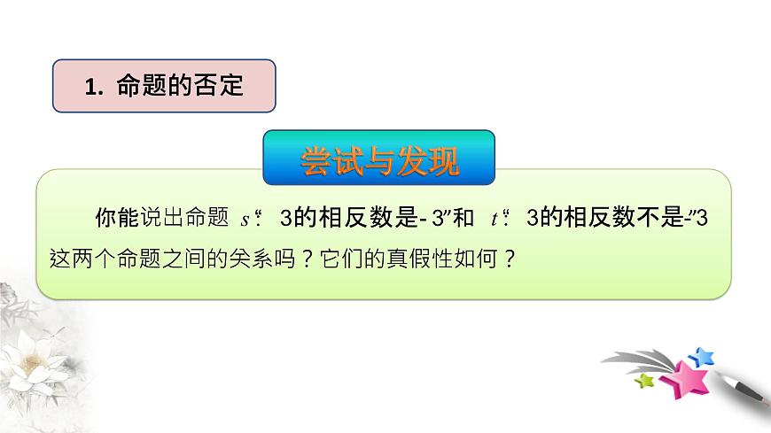 1.2.2 全稱量詞命題與存在量詞命題的否定 課件（1）第4頁